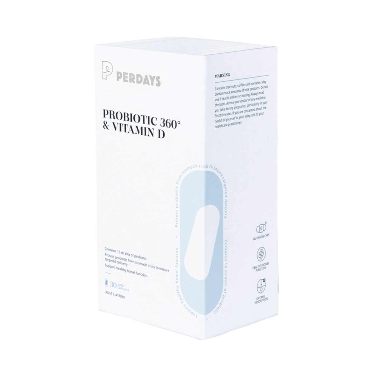 Perdays Probiotic 360 & Vitamin D 30 Capsules
