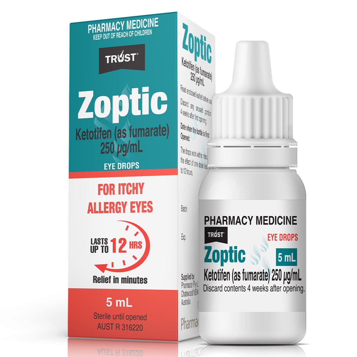 Trust Zoptic Eye Drops for Itchy Allergy Eyes 5ml