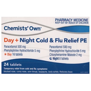 Chemists Own Day + Night Cold & Flu Relief PE 24 Tablets