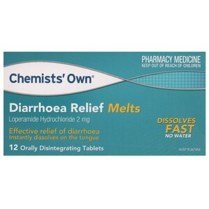 Chemists Own Diarrhoea Relief Melts 12 Orally Disintegrating Tablets
