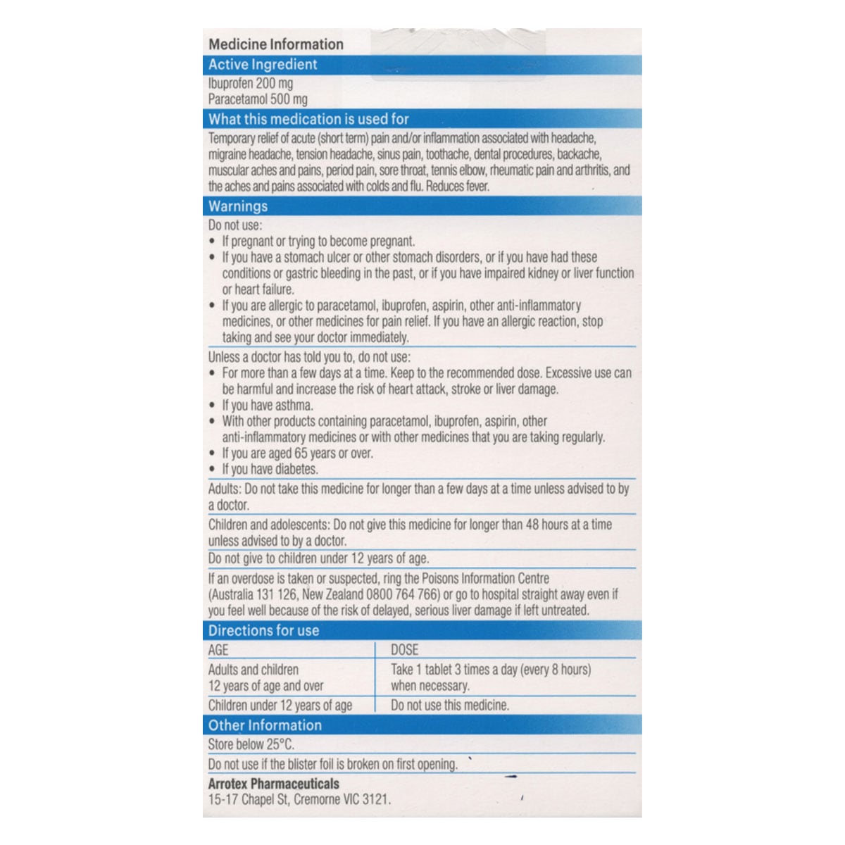 APOHEALTH Ibuprofen Plus Paracetamol 12 Tablets