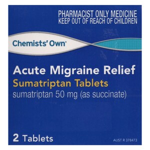 Chemists Own Acute Migraine Relief Sumatriptan (50mg) 2 Tablets
