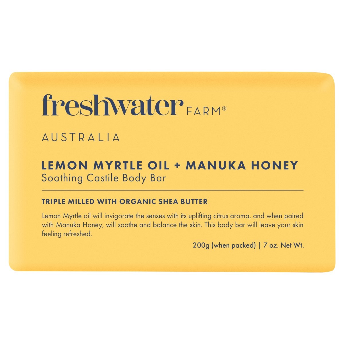 Freshwater Farm Lemon Myrtle + Manuka Honey Body Bar 200g