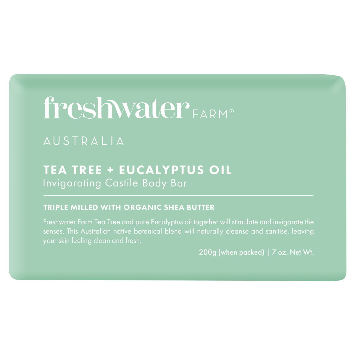 Freshwater Farm Tea Tree + Eucalyptus Oil Soap 200g