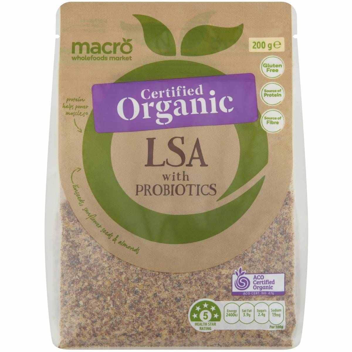 Macro Organic LSA with Probiotics 200g