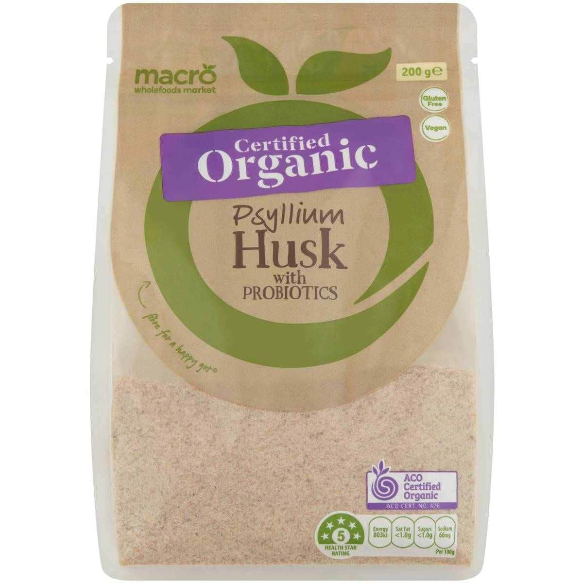 Macro Organic Psyllium Husk With Probiotics 200g | Healthylife Australia