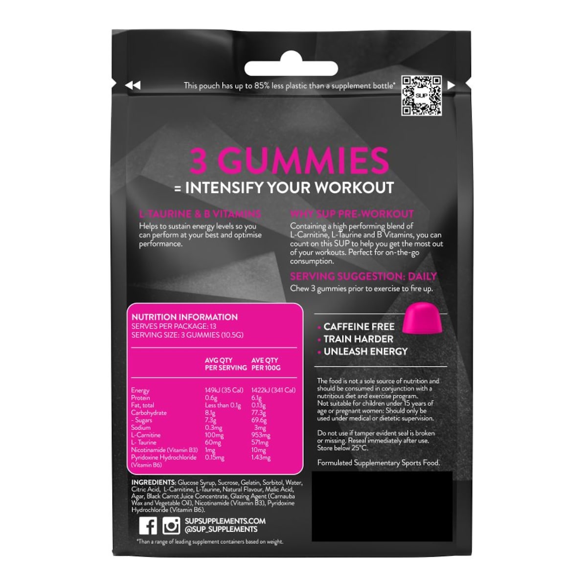 SUP Pre-workout Intensifier Gummies 40 Pack