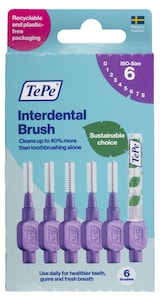 TePe Interdental Brush 1.1mm Purple 6 Pack