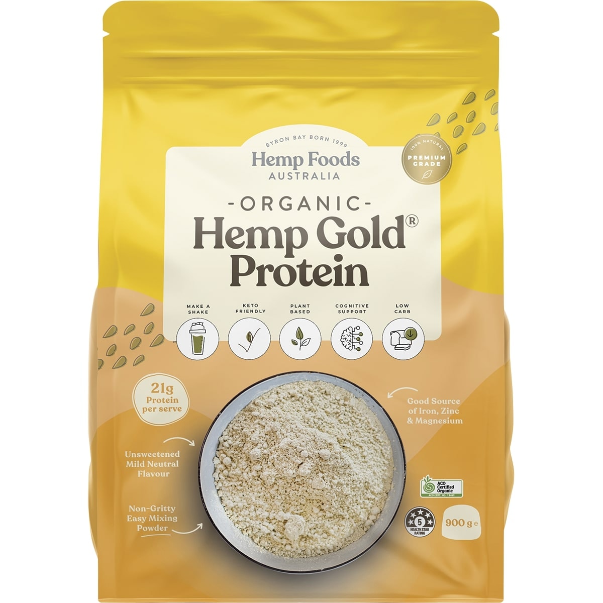 Hemp Foods Australia Organic Hemp Gold Protein 900g