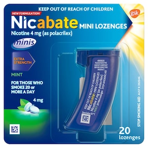 Nicabate Quit Smoking Mini Lozenges 4mg Mint 20 Pack