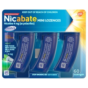 Nicabate Quit Smoking Mini Lozenges 4mg Mint 60 Pack