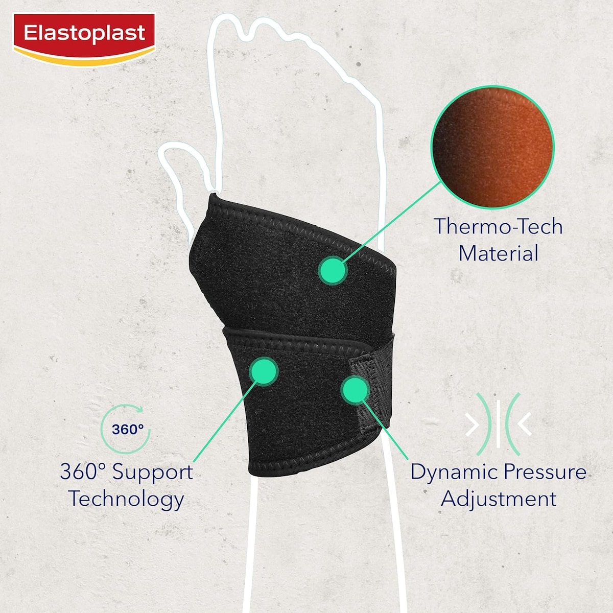 Elastoplast Sport Adjustable Wrist Support One Size 1 Pack