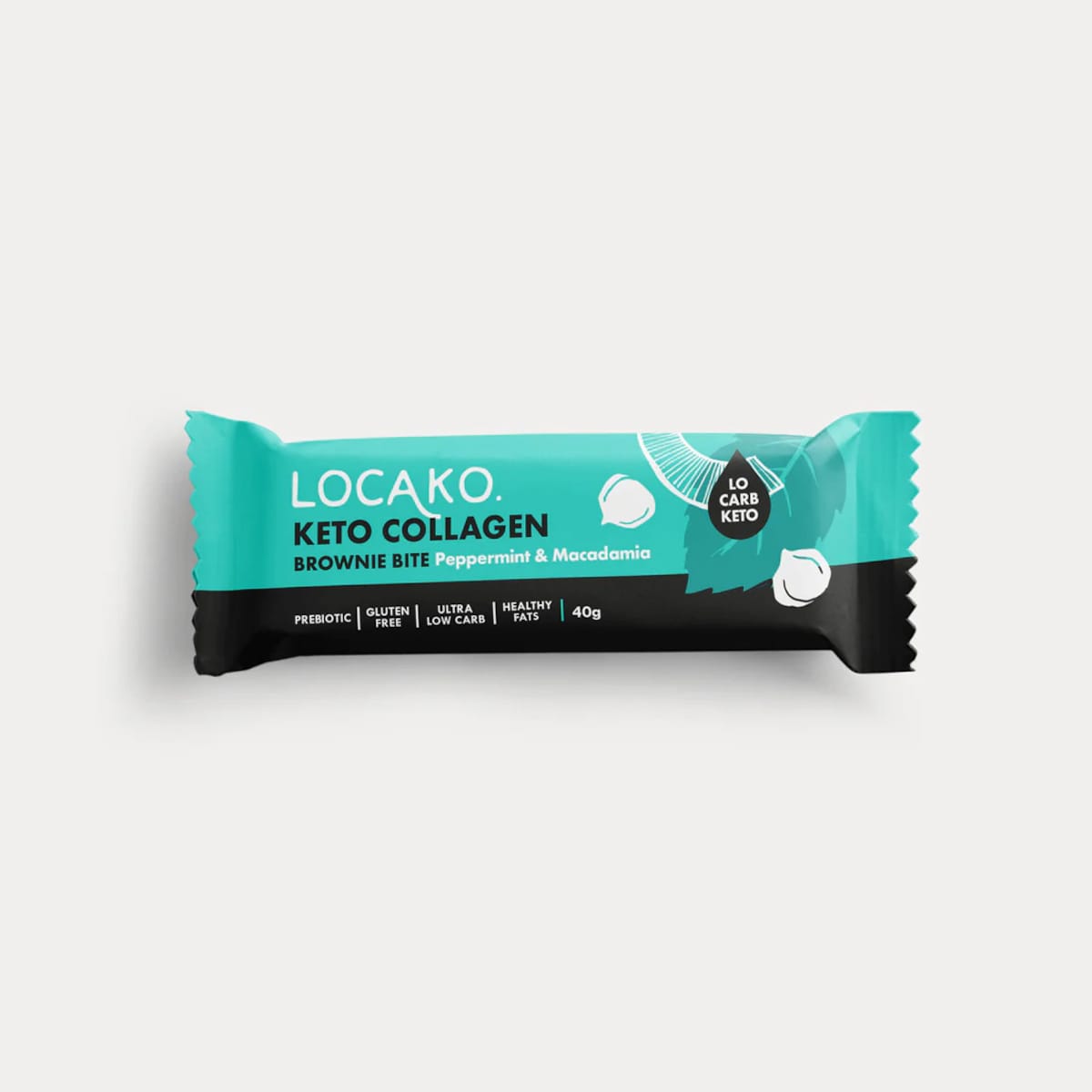 Locako Keto Collagen Brownie Bite Peppermint Macadamia 40g