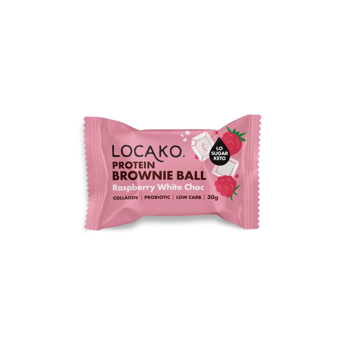 Locako Protein Brownie Balls Raspberry White Choc 30g