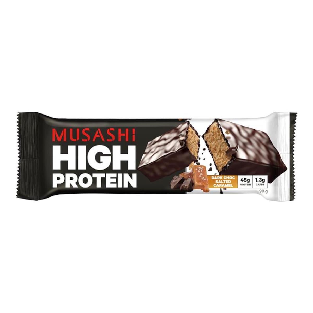 Musashi High Protein Bar Dark Choc Salted Caramel 12 x 90g