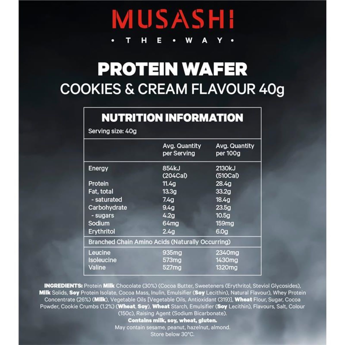 Musashi Protein Wafer Cookies And Cream 12 X 40g 6527