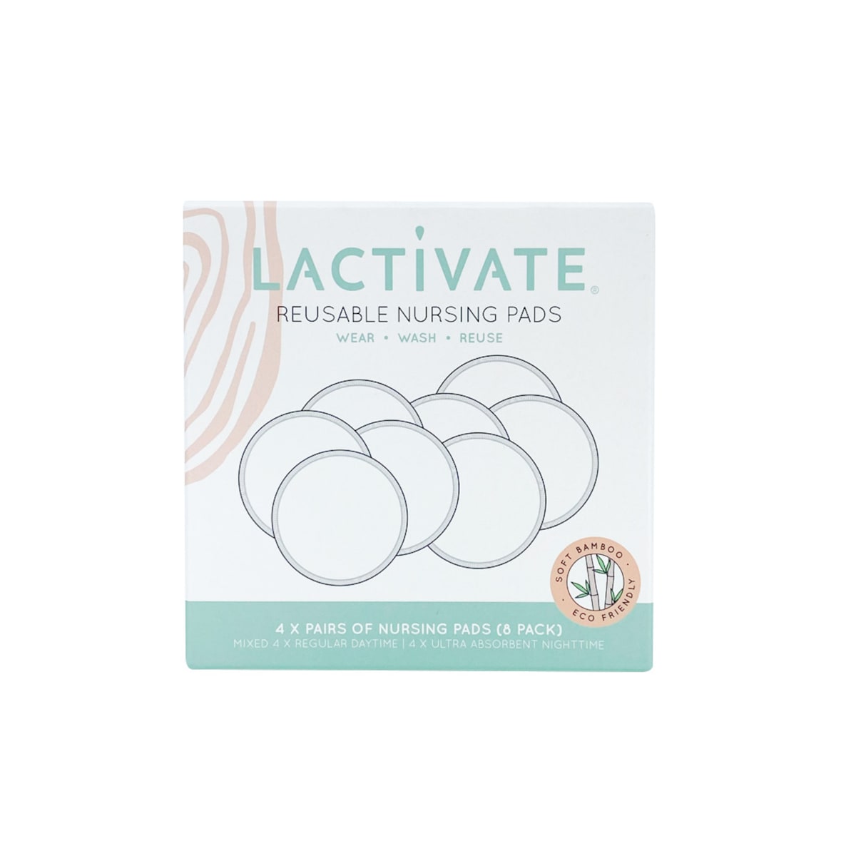 Lactivate Reusable Mixed Nursing Pads 8 Pack