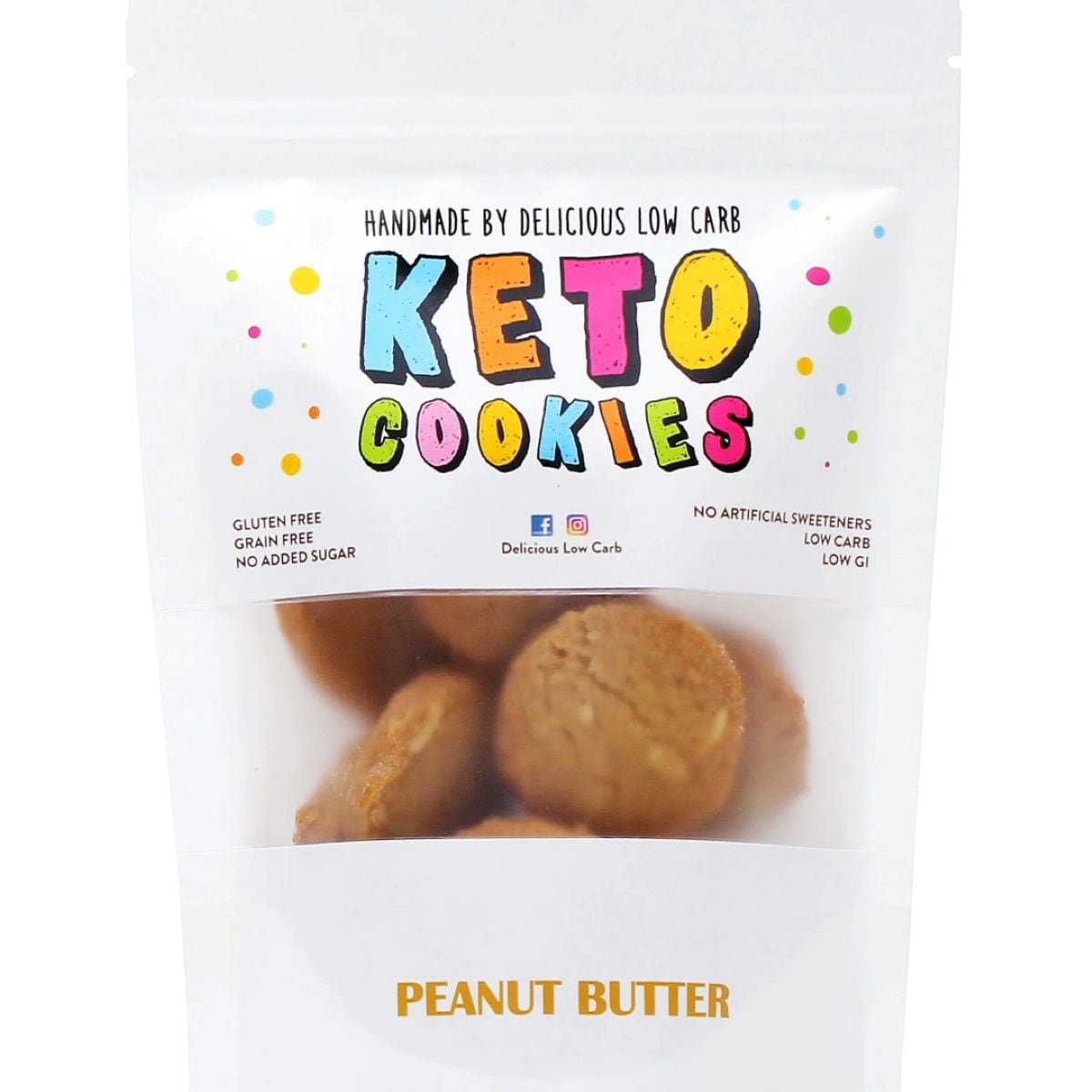 Delicious Low Carb Keto Cookies Peanut Butter 100g