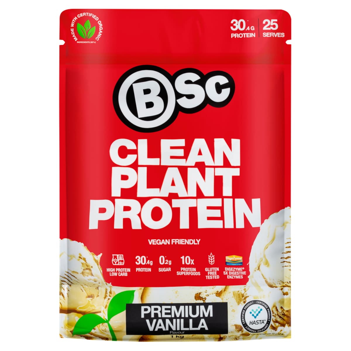 BSc Body Science Clean Plant Protein Premium Vanilla 1kg Australia