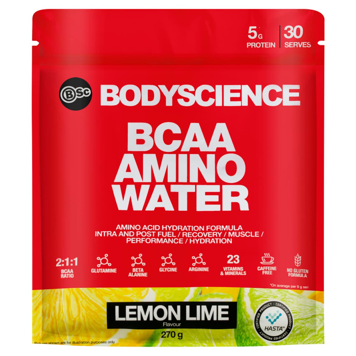 BSc Body Science Essential Amino BCAA Fuel Lemon Lime 270g Australia