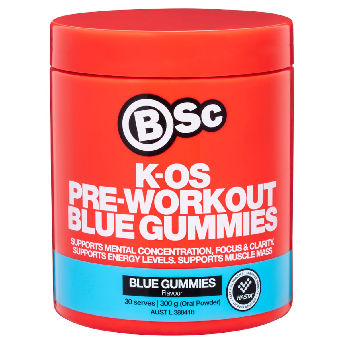 BSc Body Science K-OS Pre-Workout Blue Gummies 300g Australia