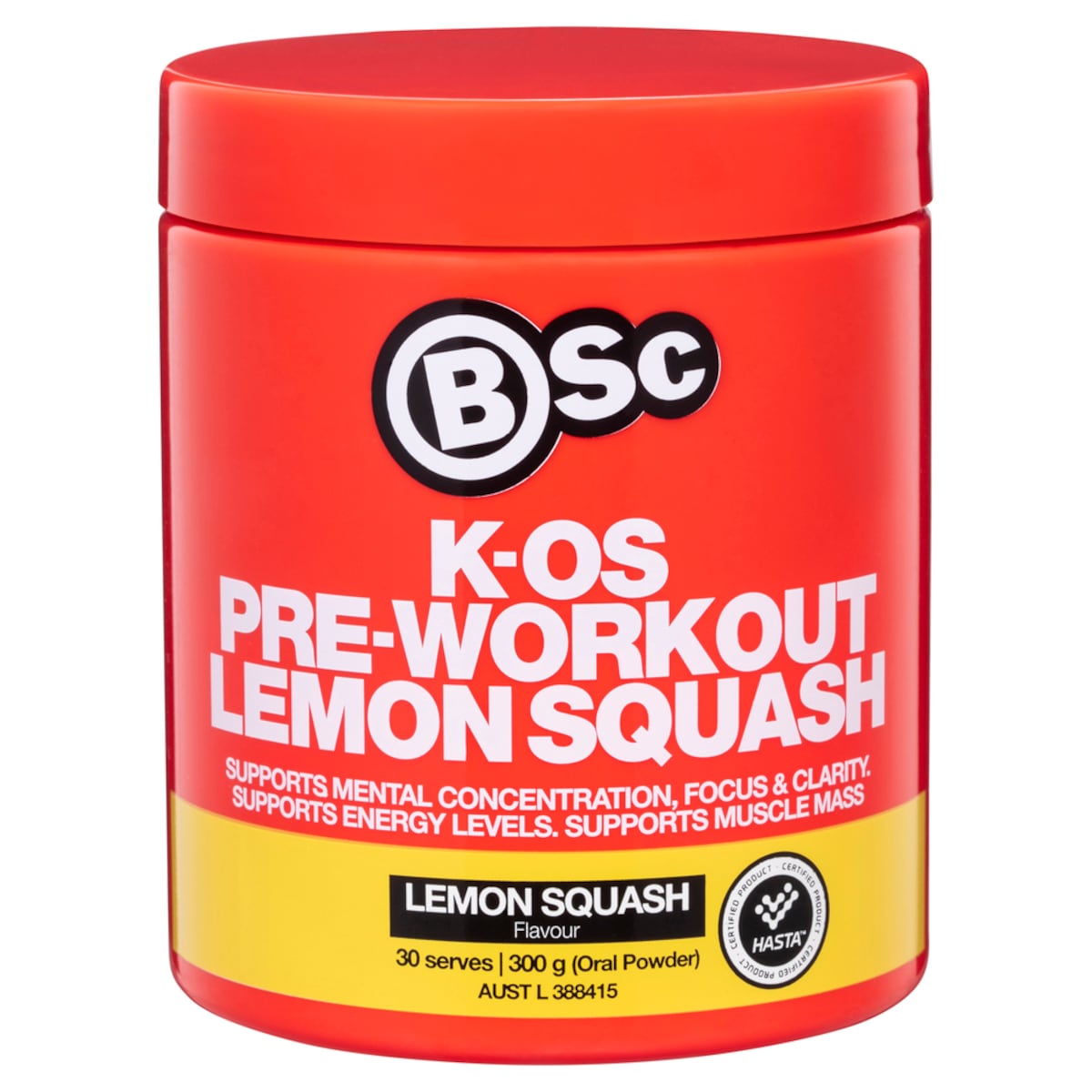 BSc Body Science K-OS Pre-Workout Lemon Squash 300g Australia