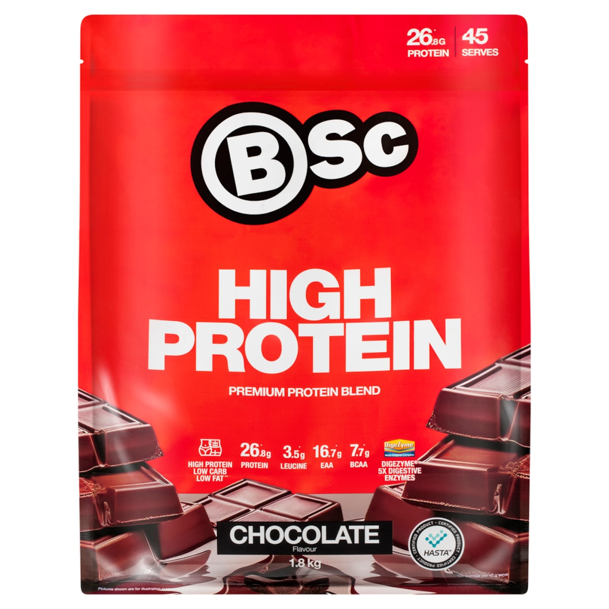 BSc Body Science High Protein Powder Chocolate 1.8kg Australia