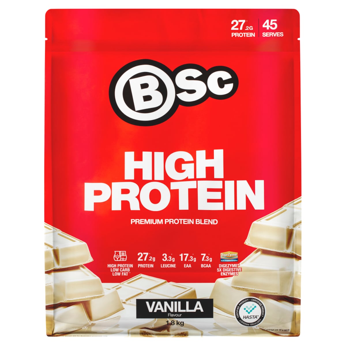 BSc Body Science High Protein Powder Vanilla 1.8kg Australia