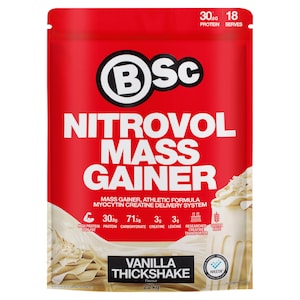 BSc Body Science Nitrovol Mass Gainer Protein Powder Vanilla Thickshake - 2.2kg