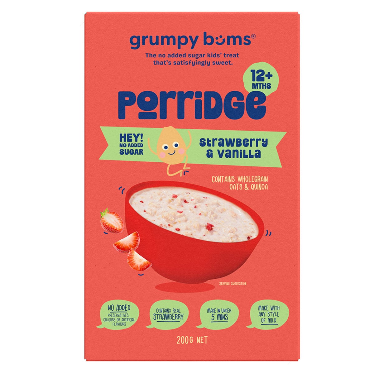 Grumpy Bums Strawberry and Vanilla Porridge 200g