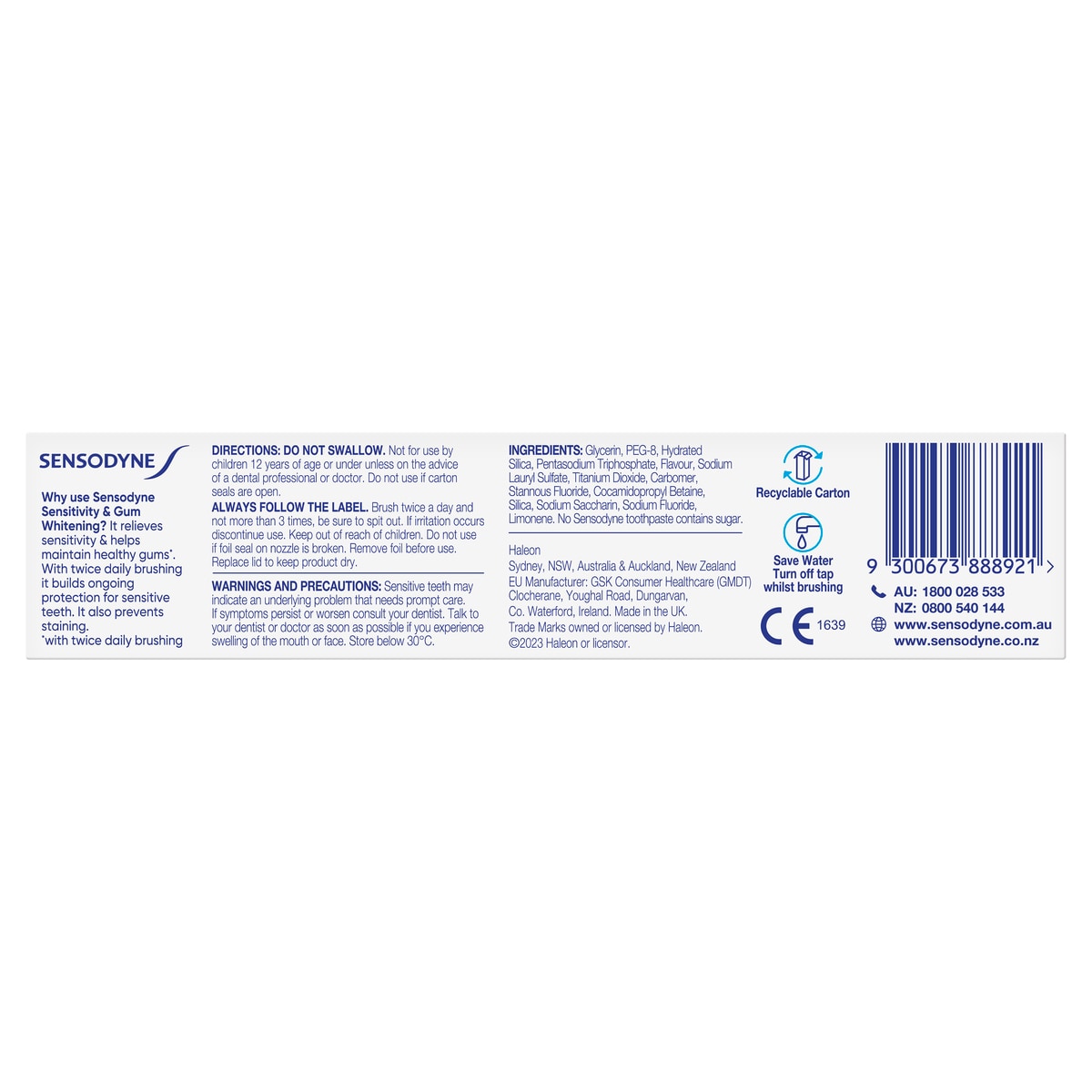 Sensodyne Sensitivity & Gum Whitening Toothpaste 100g