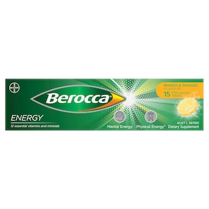 Berocca Energy Mango & Orange 15 Effervescent Tablets