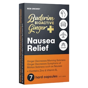 Buderim BioActive Ginger+ Nausea Relief 7 Capsules