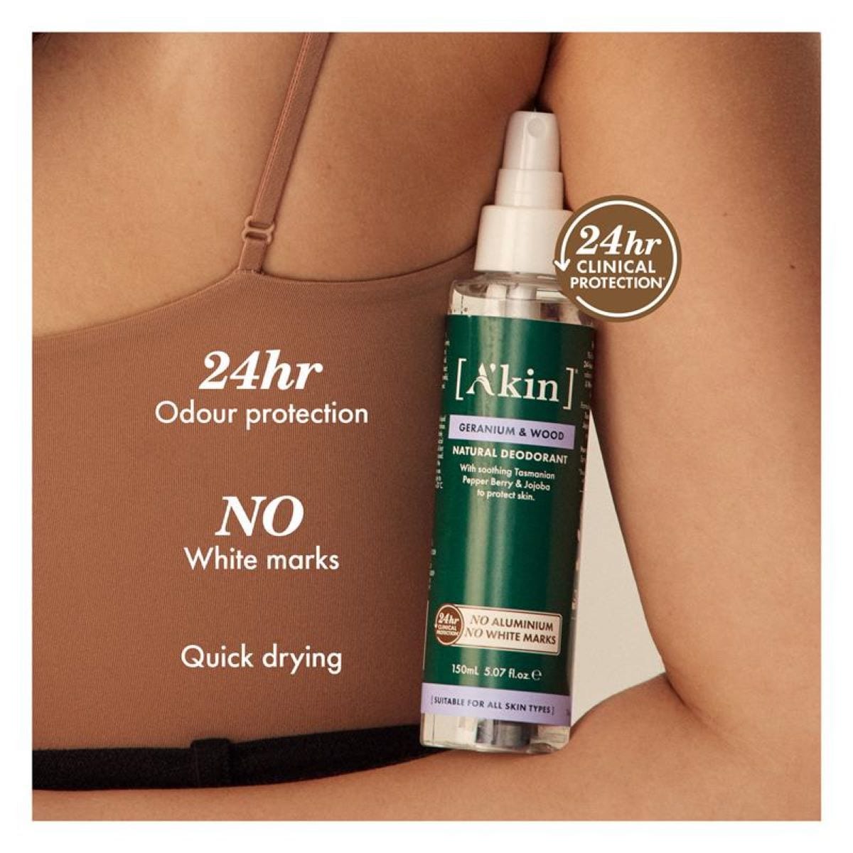 A'kin Geranium & Wood Deodorant Spray 150ml