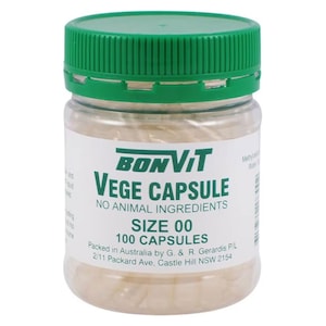 Bonvit Empty Vege Capsules 00 size 100 Capsules