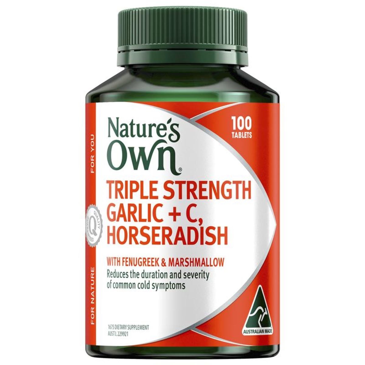 Natures Own Triple Strength Garlic+C Horseradish 100 Tablets