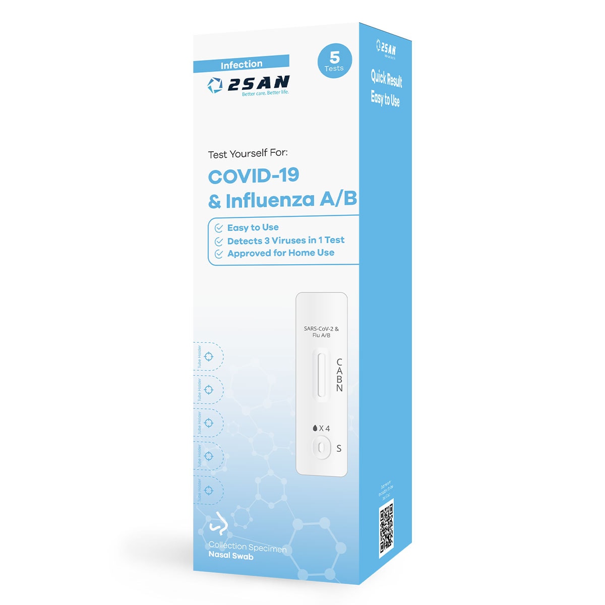 2San Dual COVID & Flu Test 5 Pack