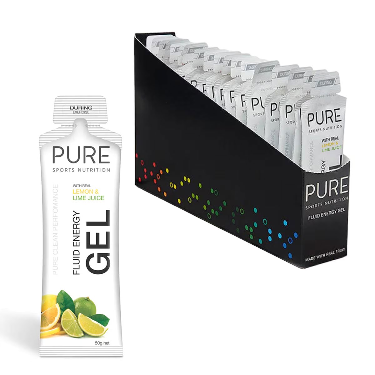 Pure Sports Nutrition Fluid Energy Gel Lemon Lime 18 x 50g