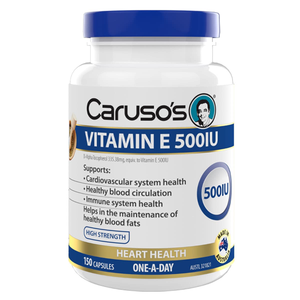 Carusos Vitamin E 500IU 150 Capsules