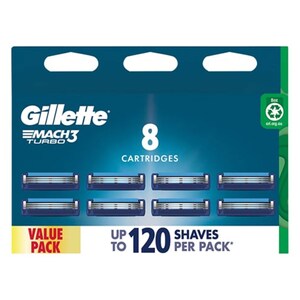 Gillette Mach3 Turbo3D Refill Blades 8 Pack