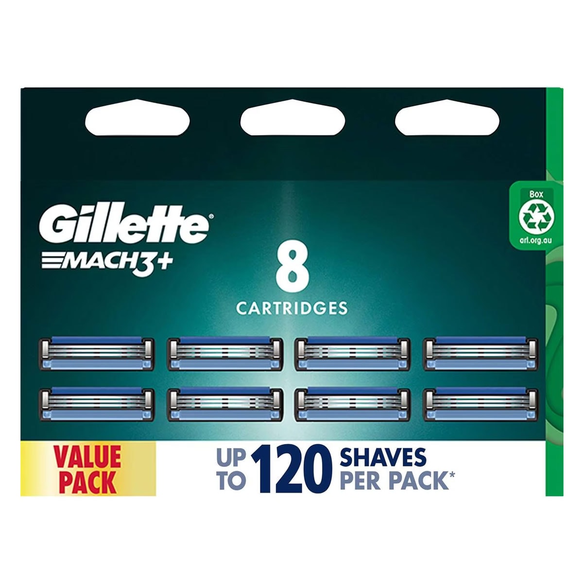 Gillette Mach3 Plus Refill Blades 8 Pack