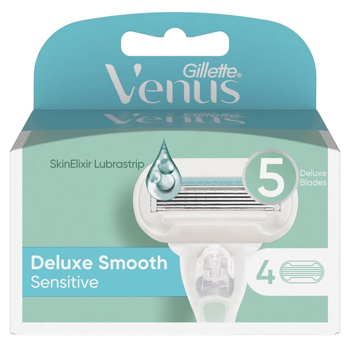 Gillette Venus Deluxe Smooth Sensitive Blade Refills 4 Pack