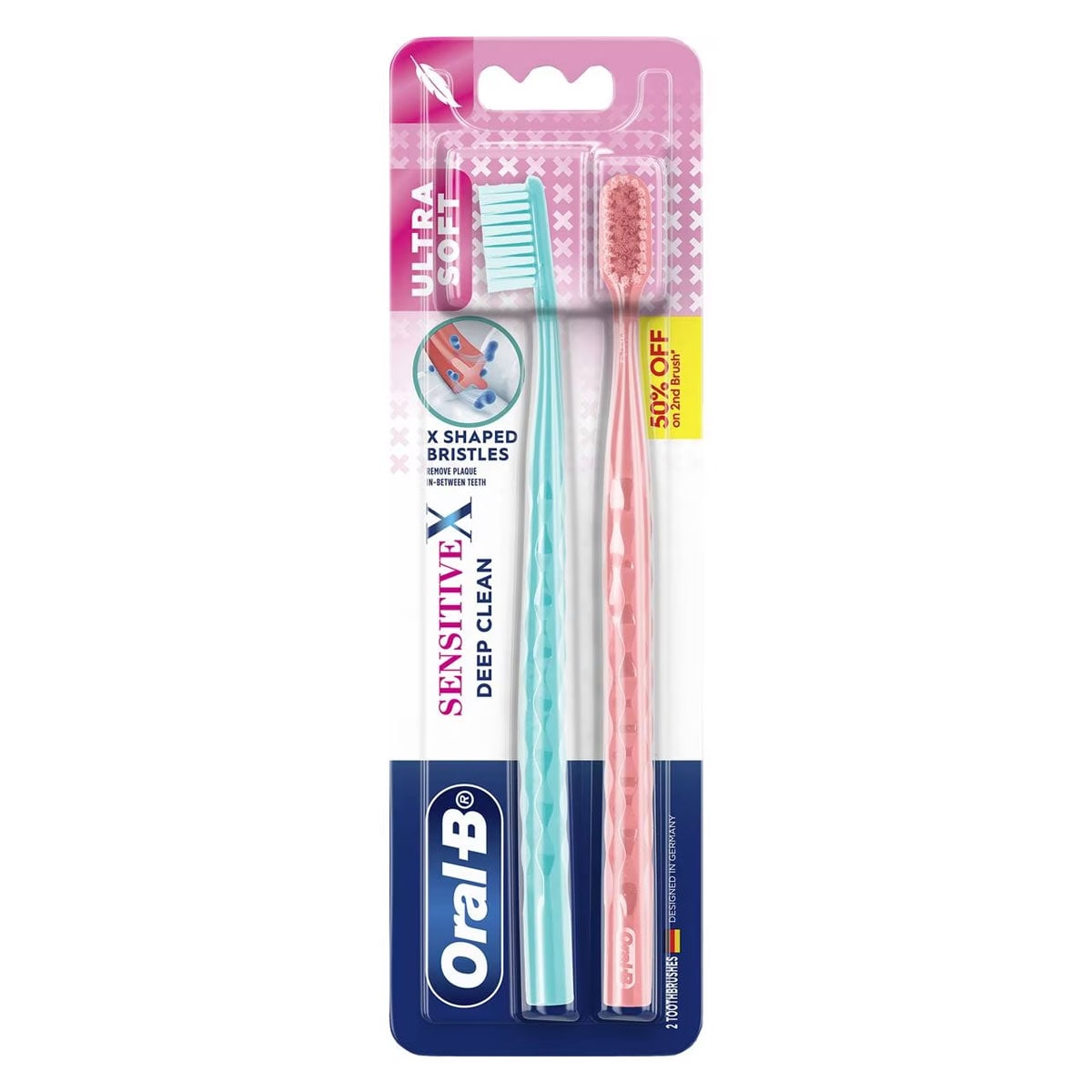 Oral B Toothbrush Sensitive X Deep Clean 2 Pack