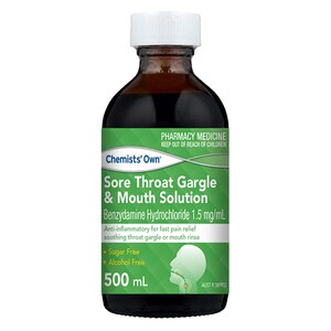 Chemists Own Sore Throat Gargle & Mouth Solution 500ml
