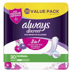 Always Discreet Incontinence Pads Normal 30 Pack