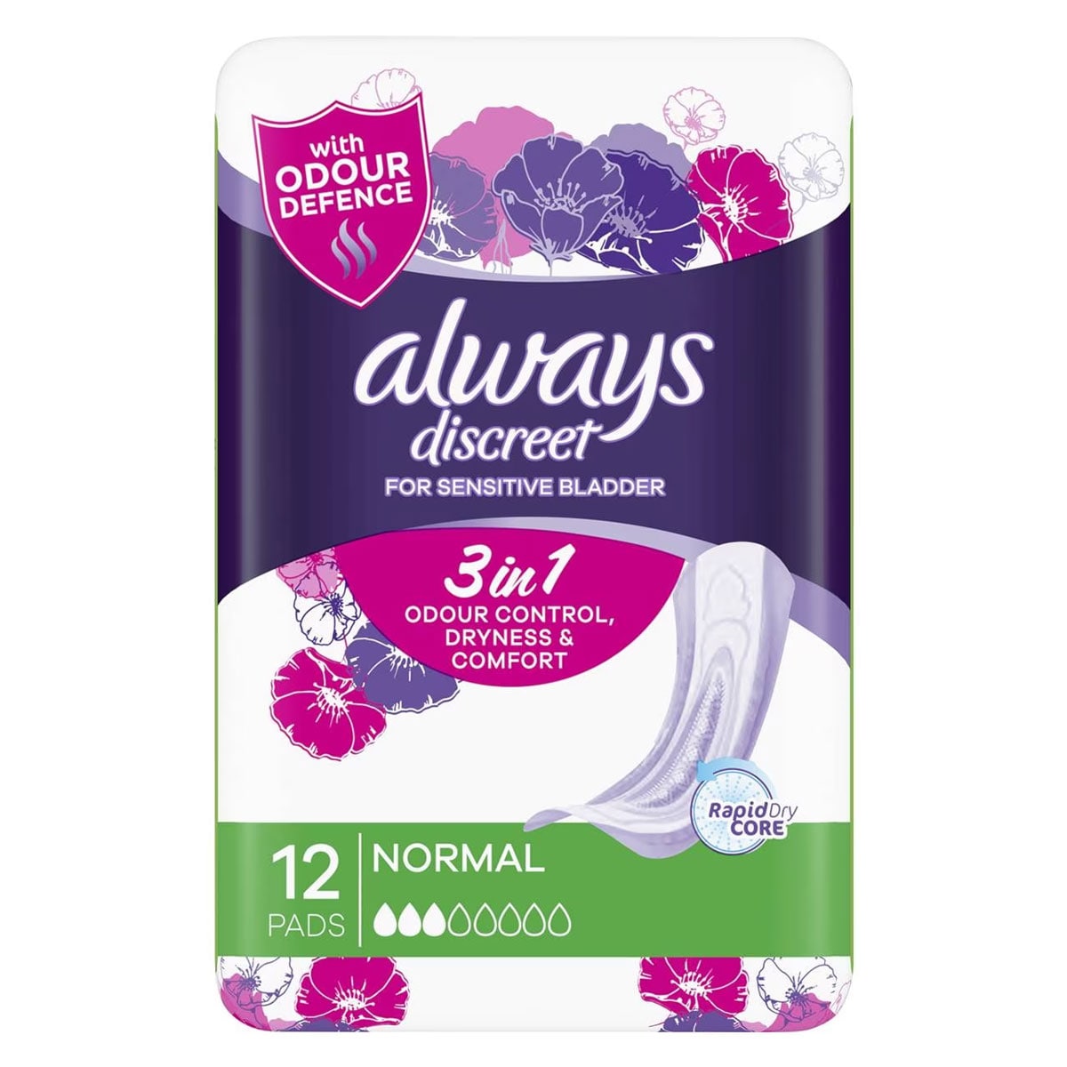 Always Discreet Incontinence Pads Normal 12 Pack