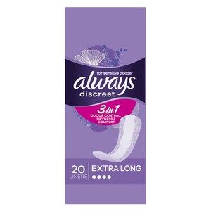 Always Discreet Panty Liner Long Plus 20 Pack