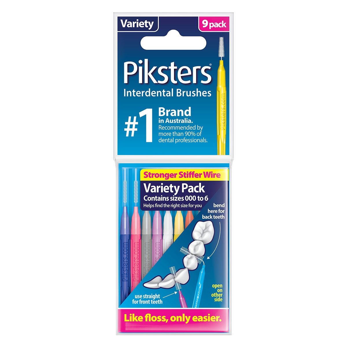 Piksters Interdental Brush Variety 9 Pack