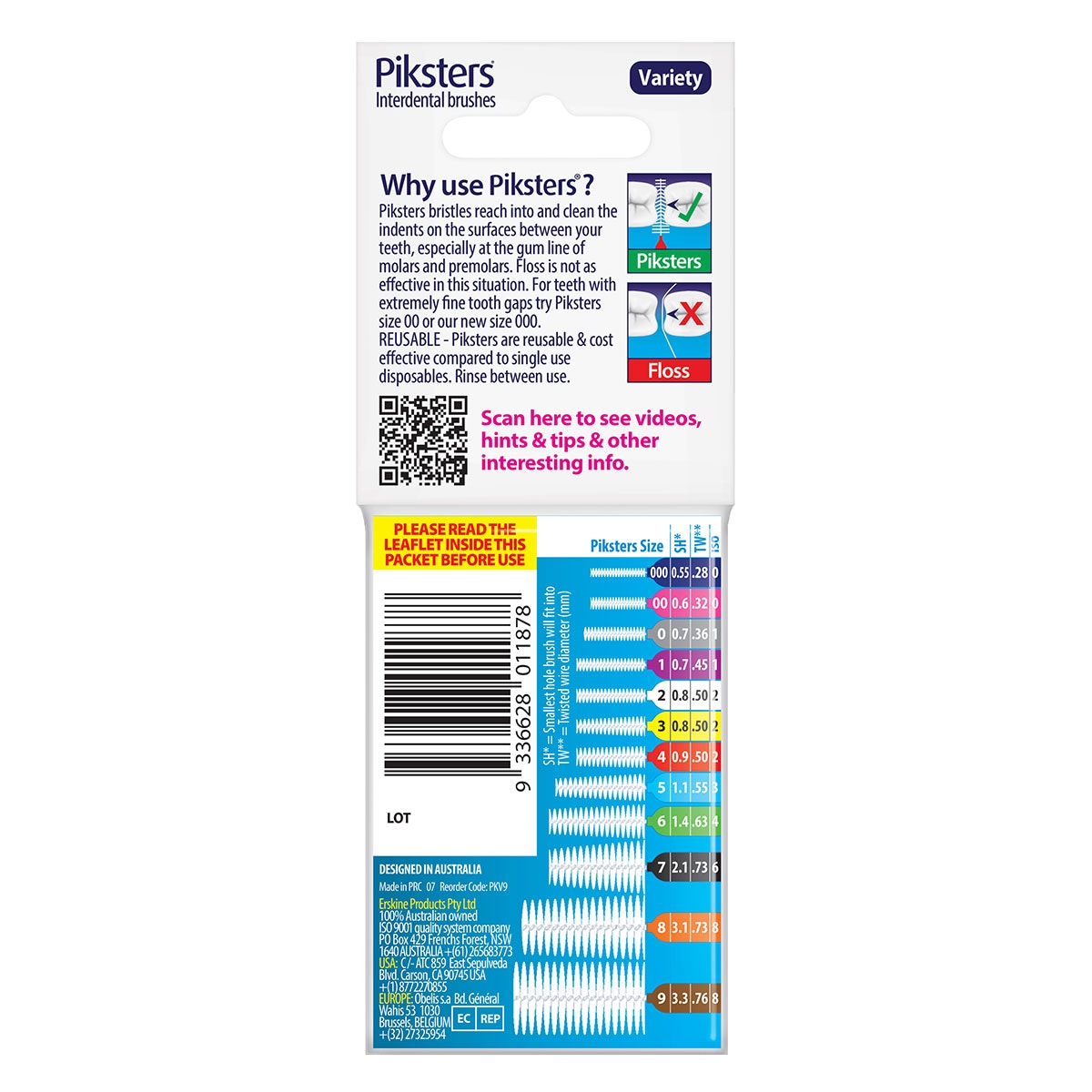 Piksters Interdental Brush Variety 9 Pack