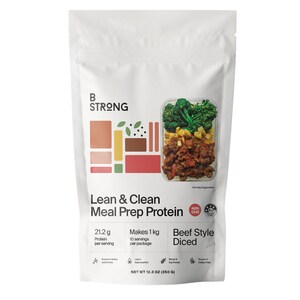 B Strong Plant-Based Beef Style Diced Meal Prep Protein - 350 g